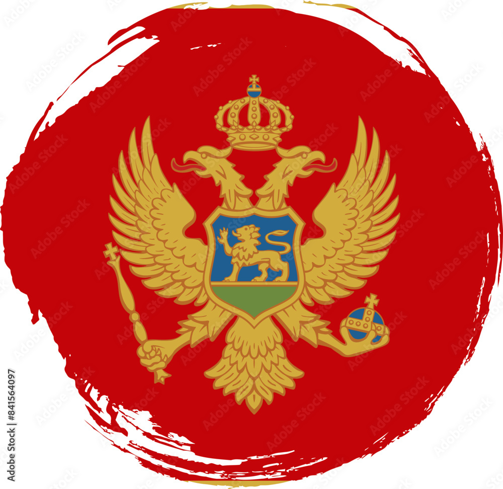 Grunge Brush Circular on Montenegro Flag Grunge Brush Circular on Montenegro Flag