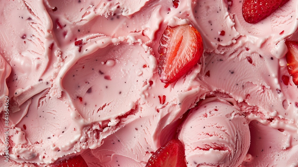close up texture of homemade strawberry ice cream texture, summer background close up texture of homemade strawberry ice cream texture, summer background