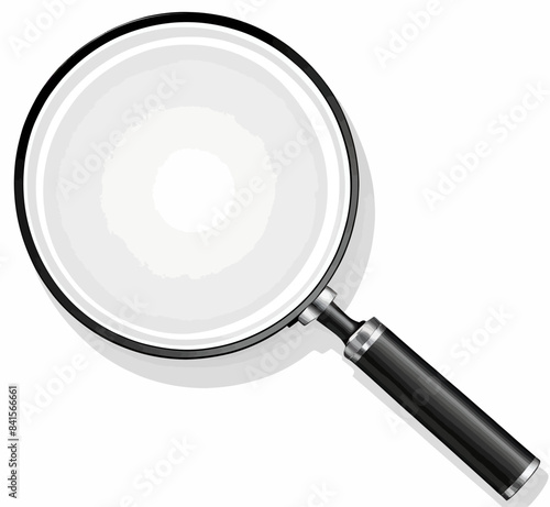 a magnifying glass on a white background