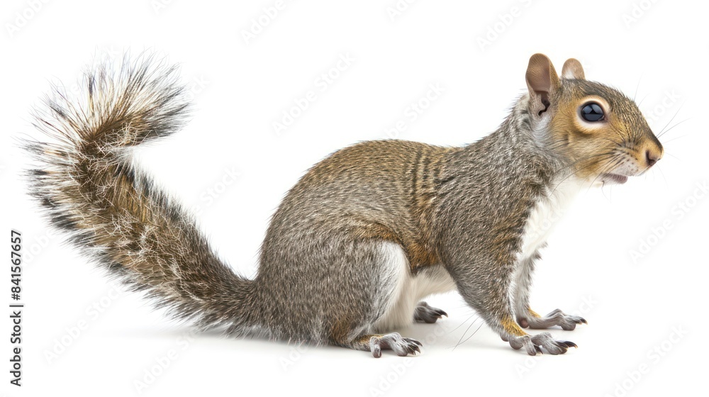 Eastern Gray Squirrel full body clearly photo on white background , Eastern Gray Squirrel full body clearly photo on white background ,