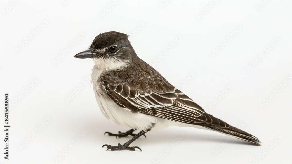 Eastern Kingbird full body clearly photo on white background , Eastern Kingbird full body clearly photo on white background ,