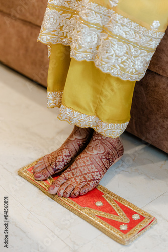 haldi ceremony ritual in Indian wedding
 photo