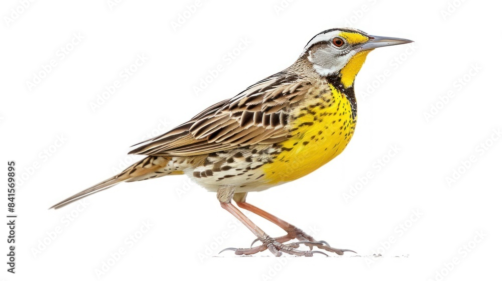 Eastern Meadowlark full body clearly photo on white background , Eastern Meadowlark full body clearly photo on white background ,
