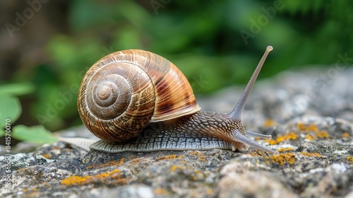 the brown snail is invertebrate animal in nature. Generative Ai