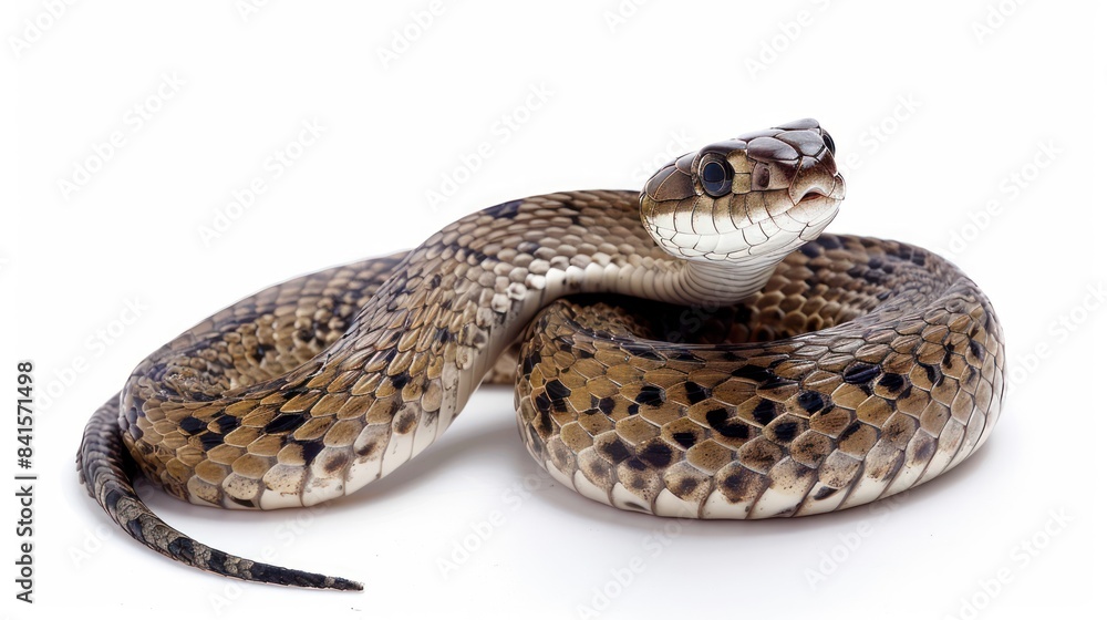 Obraz premium Eastern Rat Snake full body clearly photo on white background ,
