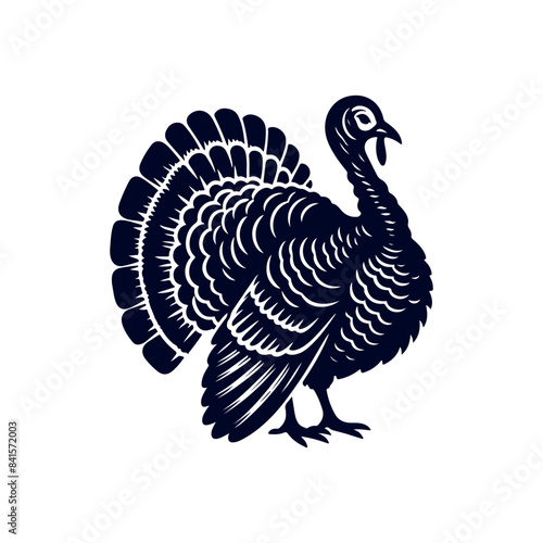 Turkey silhouette Clip art isolated vector illustration on white background