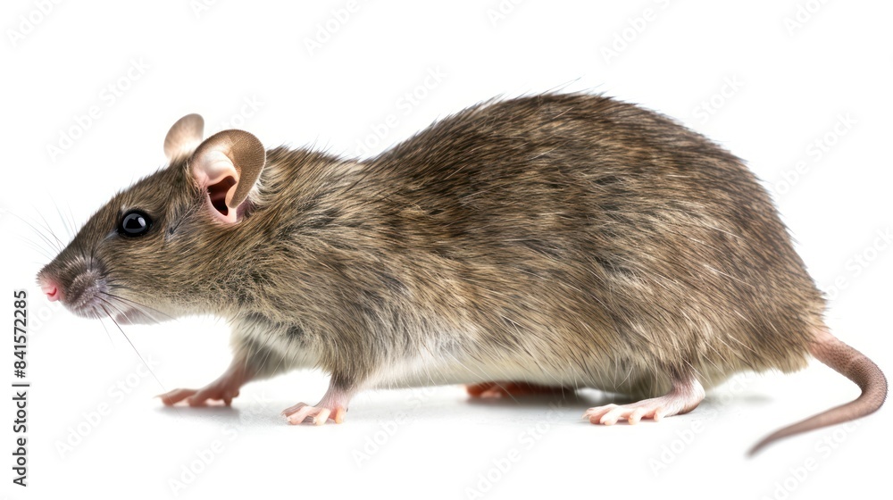 Eastern Woodrat full body clearly photo on white background , Eastern Woodrat full body clearly photo on white background ,