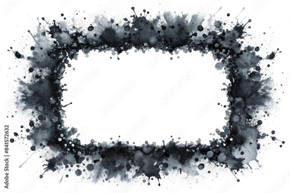 liquid black ink splash frame on blank white background liquid black ink splash frame on blank white background