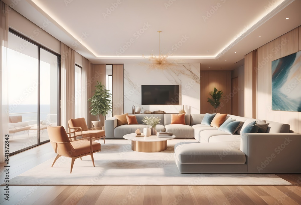 Photo modern style conceptual interior room 3d illustration Photo modern style conceptual interior room 3d illustration