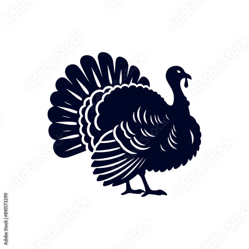 Turkey silhouette Clip art isolated vector illustration on white background