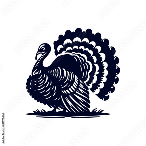 Turkey silhouette Clip art isolated vector illustration on white background