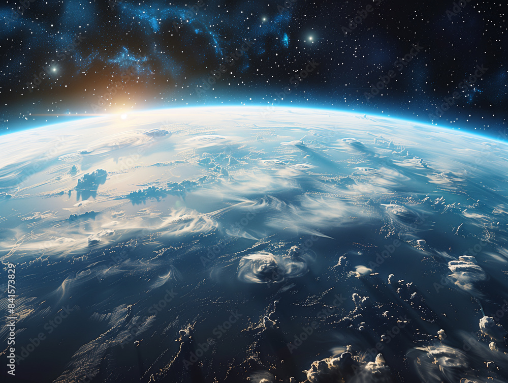 Cloud earth in space Cloud earth in space