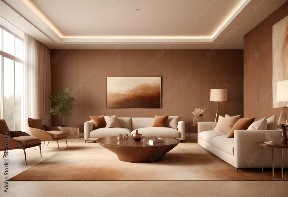 Fototapeta premium Photo modern style conceptual interior room 3d illustration