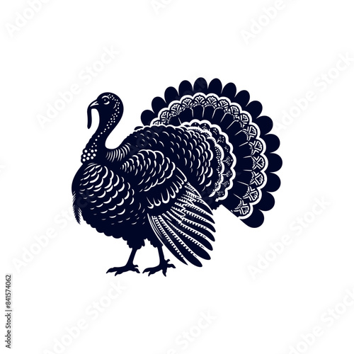 Turkey silhouette Clip art isolated vector illustration on white background