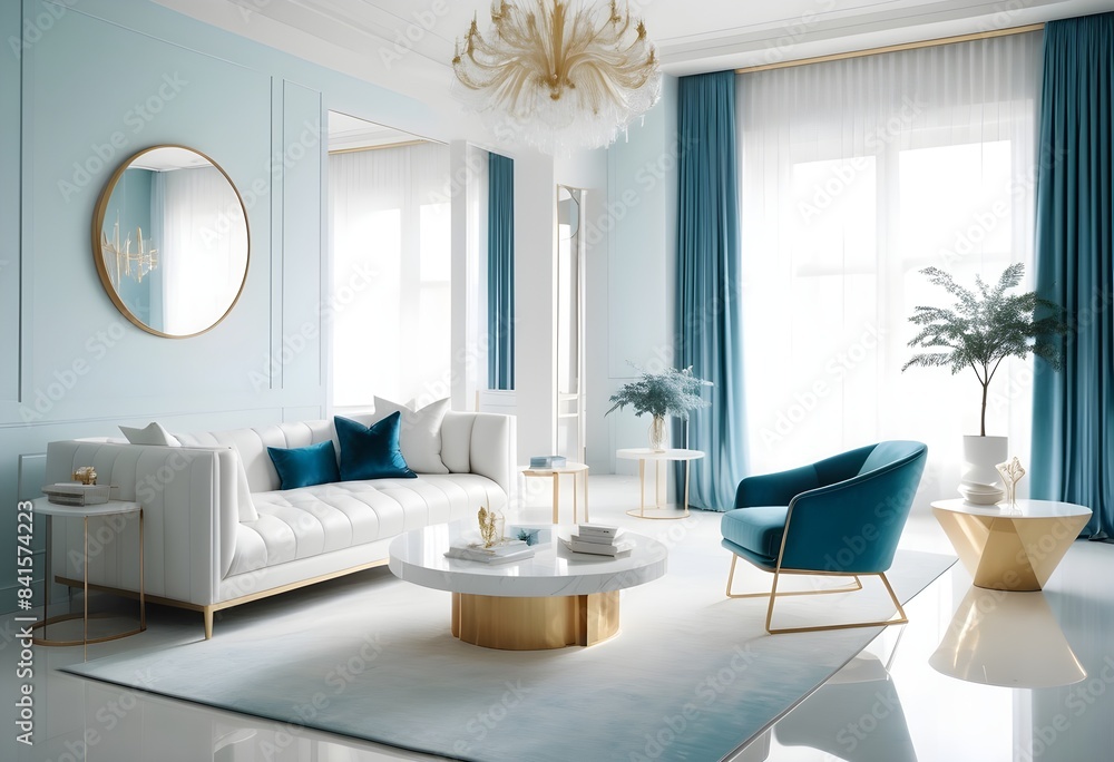 Fototapeta premium Photo modern style conceptual interior room 3d illustration