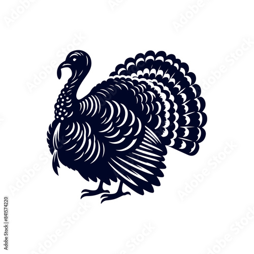 Turkey silhouette Clip art isolated vector illustration on white background