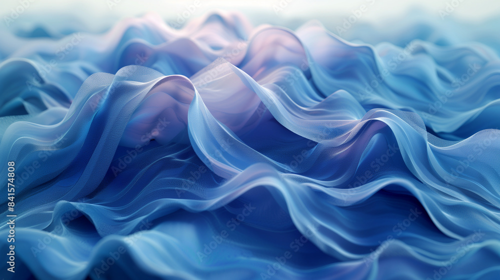 Obraz premium Abstract Flowing Waves in Blue and Purple Tones