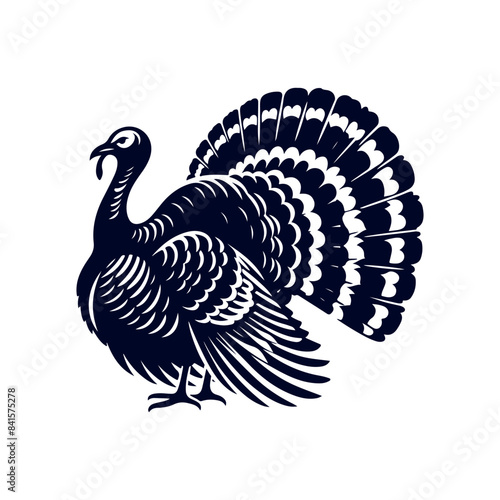 Turkey silhouette Clip art isolated vector illustration on white background