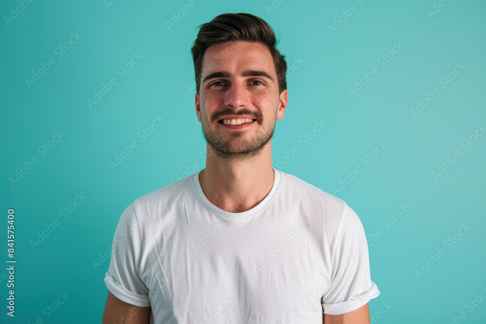 A close up portrait of a young man with a subtle smile A close up portrait of a young man with a subtle smile