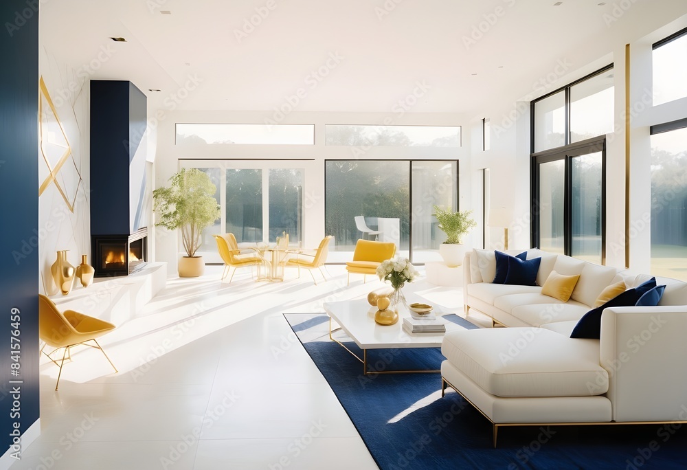 Fototapeta premium Photo modern style conceptual interior room 3d illustration