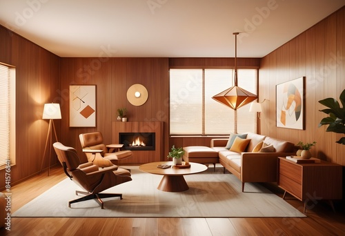 Photo modern style conceptual interior room 3d illustration