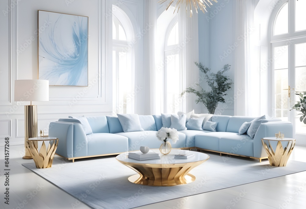 Fototapeta premium Photo modern style conceptual interior room 3d illustration