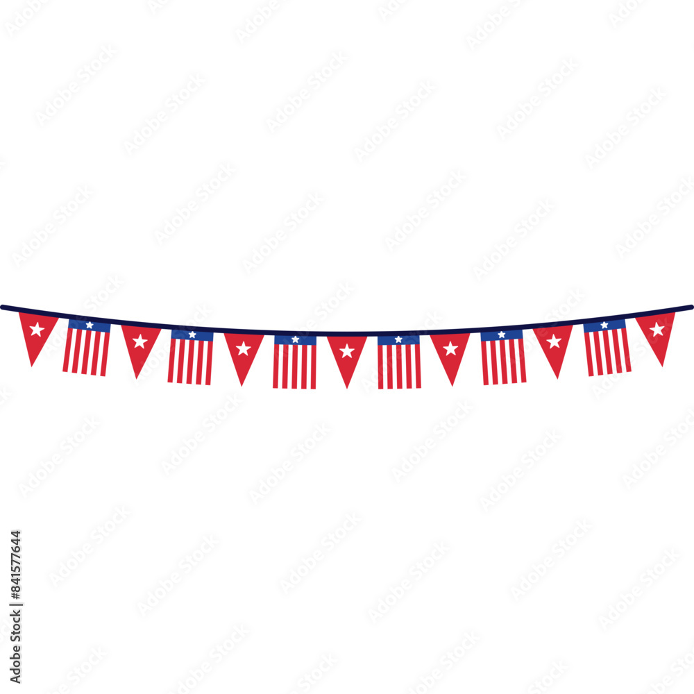 Obraz premium America Bunting Hanging Illustration