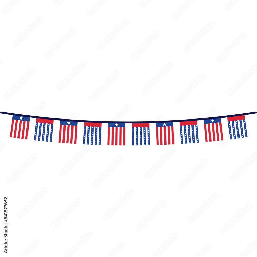 Fototapeta premium America Bunting Hanging Illustration