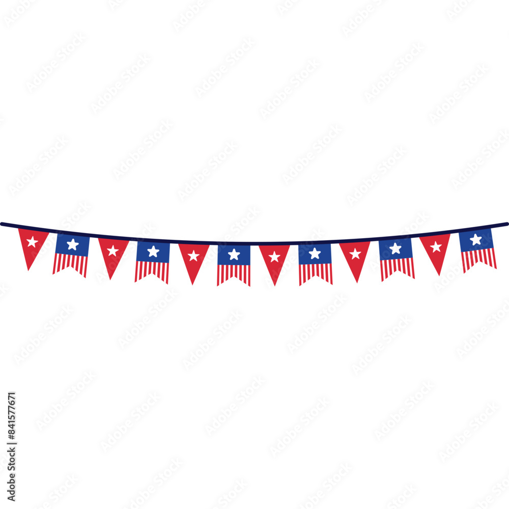 Obraz premium America Bunting Hanging Illustration