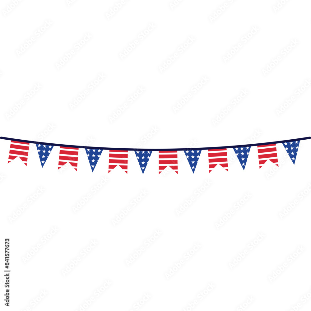 Fototapeta premium America Bunting Hanging Illustration