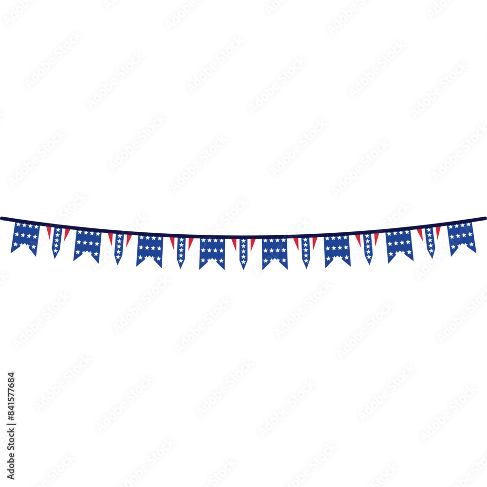 America Bunting Hanging Illustration