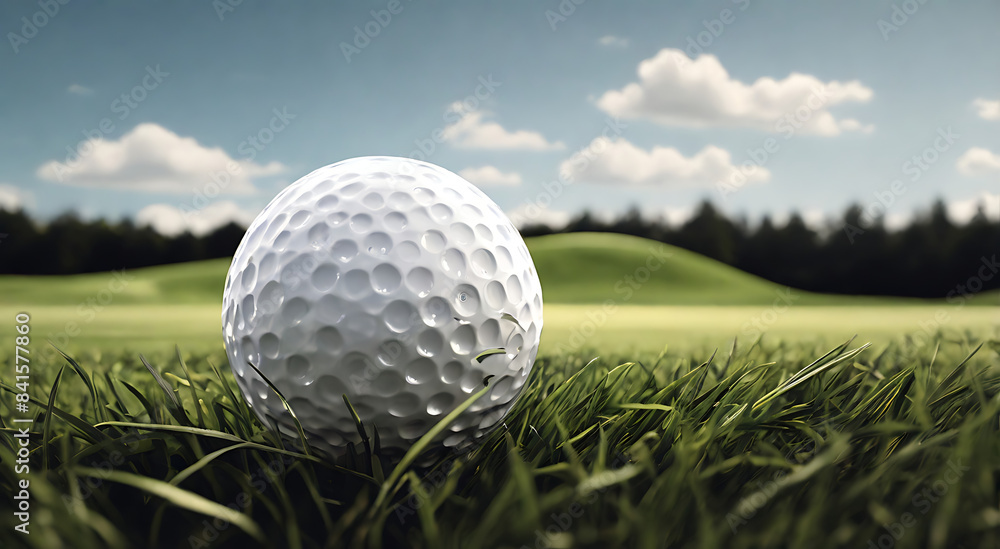 Closeup of a Detailed illustration of a Golf Ball in Grassy Field, with copy space, in Black and White color
Closeup of a Detailed illustration of a Golf Ball in Grassy Field, with copy space, in Black and White color