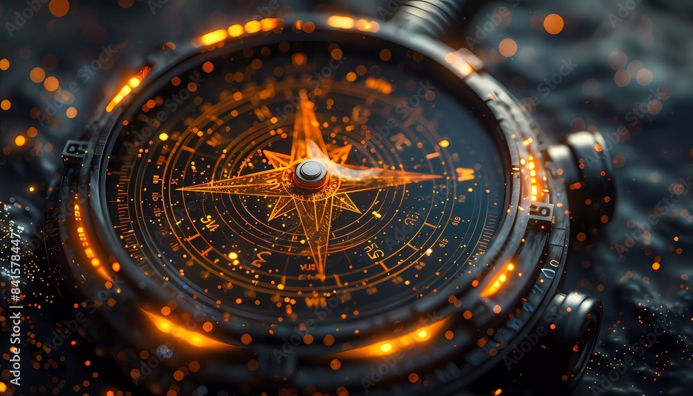 custom made wallpaper toronto digitalAI Legal Navigator, of a futuristic compass guiding a ship through legal storms, 