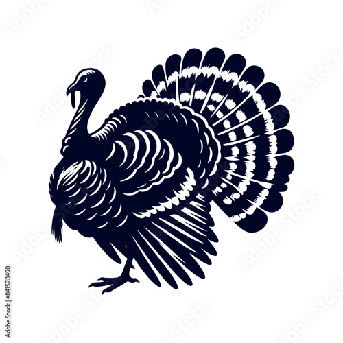 Turkey silhouette Clip art isolated vector illustration on white background