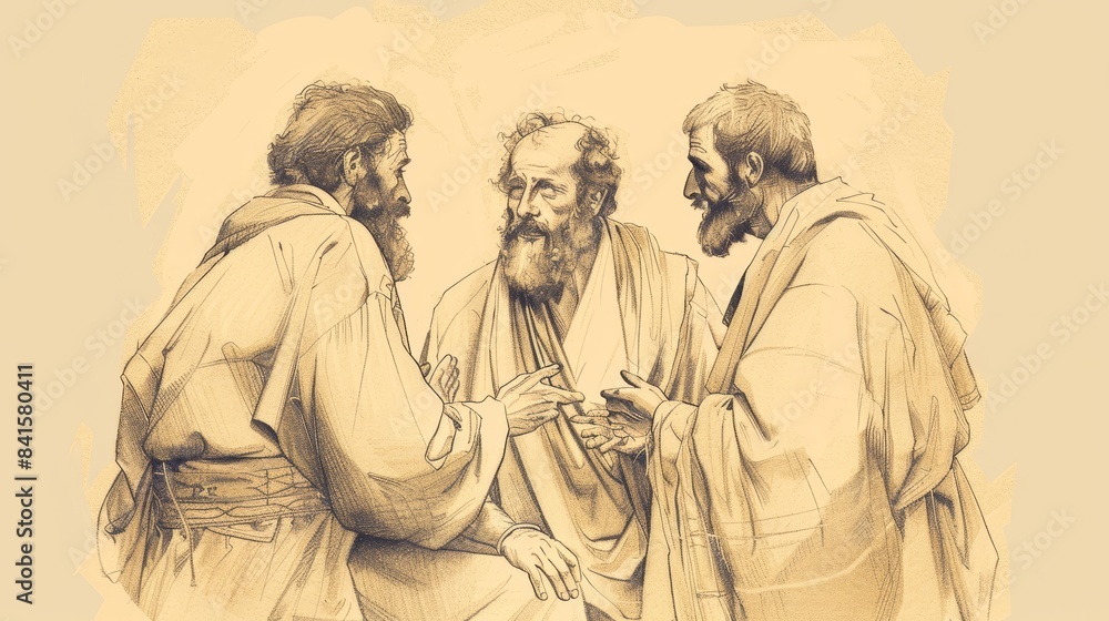 Fototapeta premium Eliphaz's Accusation: Job 22 Biblical Illustration, Sins, Repentance, Restoration, Beige Background, copyspace