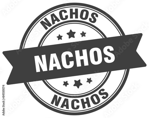 nachos stamp. nachos label on transparent background. round sign