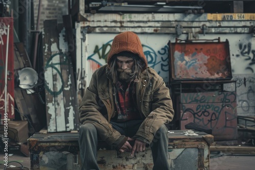 Portrait of Homelessness and Despair © Milos