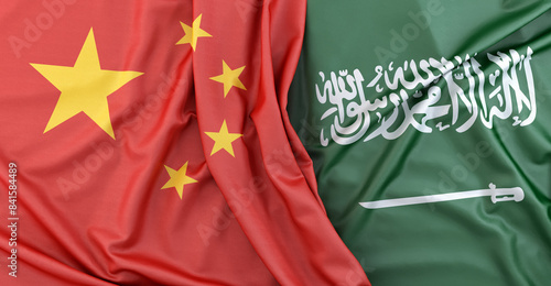 Photos Chinese and saudi arabian flags intertwined