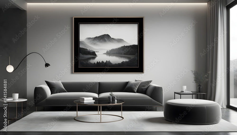 Photo modern style conceptual interior room 3d illustration Photo modern style conceptual interior room 3d illustration