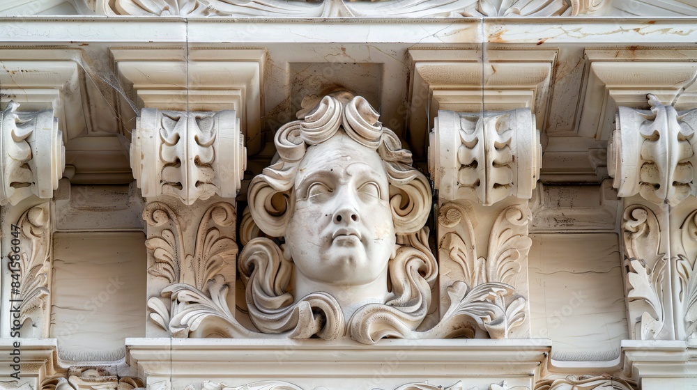 Design a scene of a historical building with intricate stone carvings and classic architectural details, highlighting the preservation of heritage structures. Design a scene of a historical building with intricate stone carvings and classic architectural details, highlighting the preservation of heritage structures.