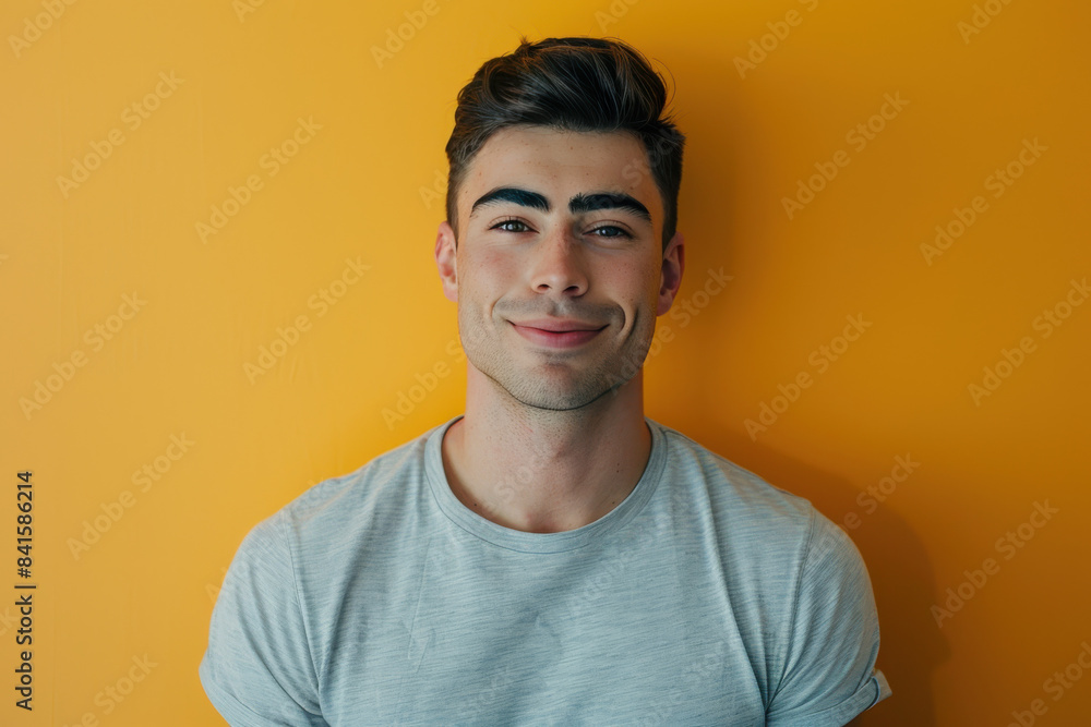 Fototapeta premium A close up portrait of a young man with a subtle smile