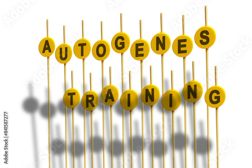 Autogenes Training, Schriftzug mit Partyspießen photo
