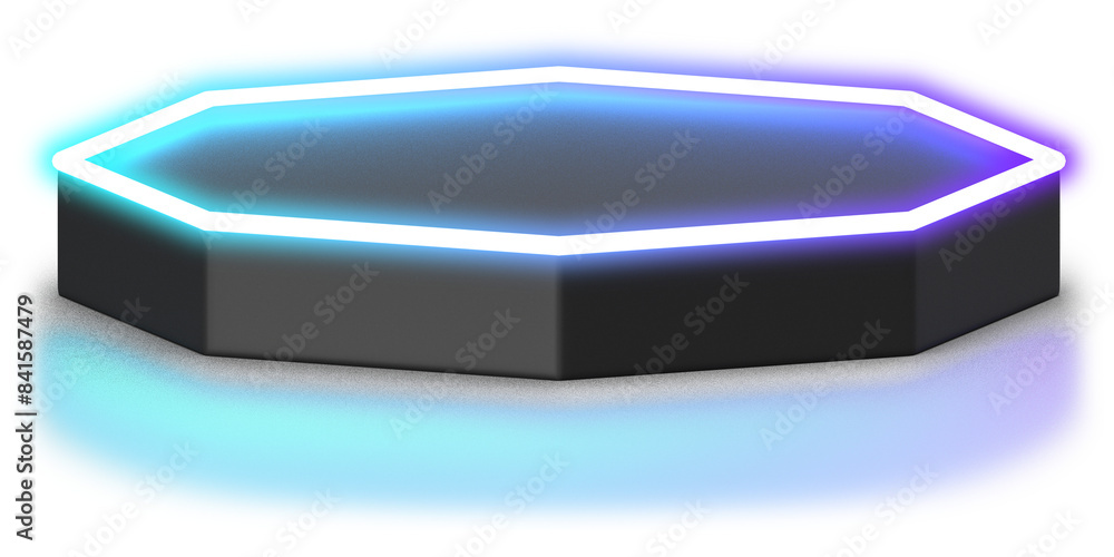 3d podium with blue purple gradient neon light 3d podium with blue purple gradient neon light