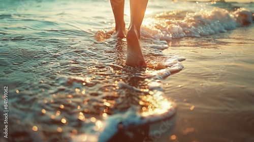 Morning Serenity: Cinematic Documentary of a Joyful Walk Along the Summer Shore