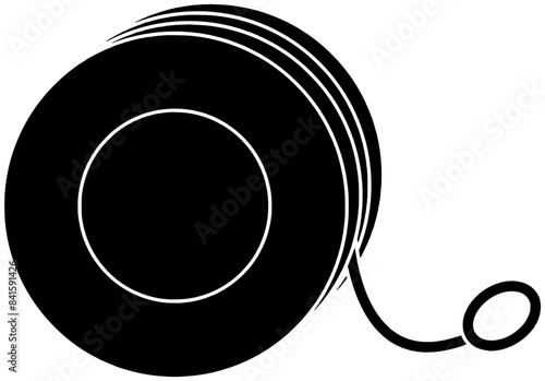 play illustration toy silhouette rope logo game icon yoyo outline spin string round loop yo-yo circle child plastic yo shape children sport childhood for vector graphic background