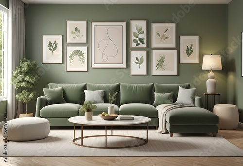 Photo modern style conceptual interior room 3d illustration