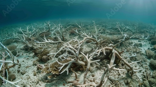 The once thriving coral reef now lies barren a casualty of the red tides toxic conditions.