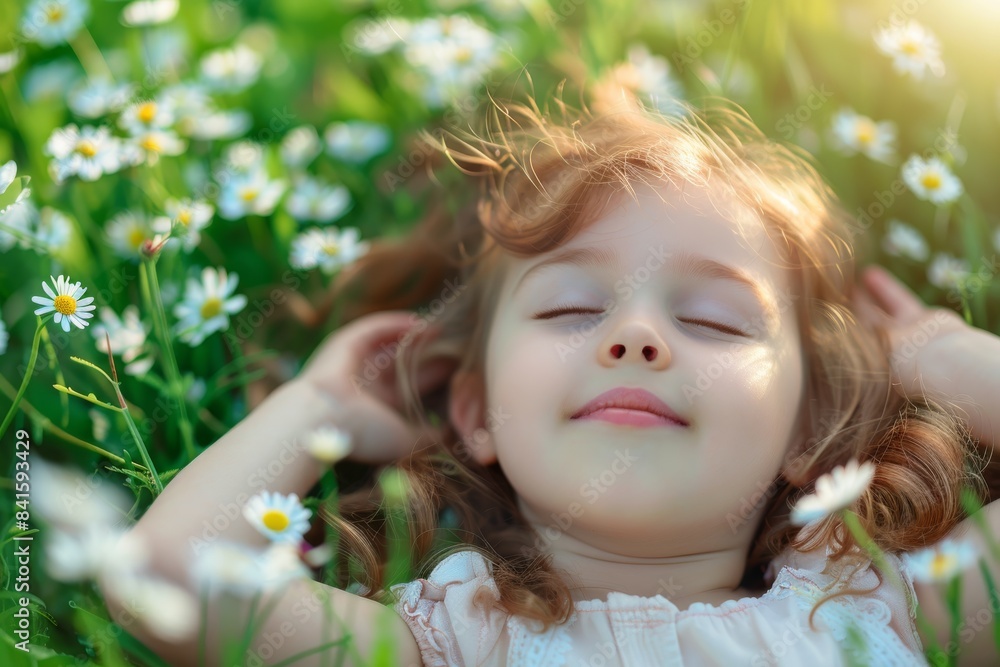 Peaceful Innocence: Child with Closed Eyes Peaceful Innocence: Child with Closed Eyes
