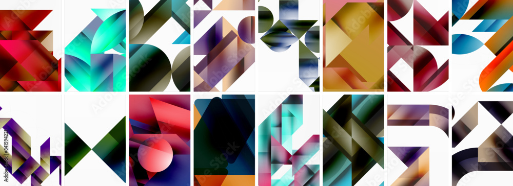 Set of abstract minimal geometric backgrounds with lines, circles and triangles. Vector Illustration For Wallpaper, Banner, Background, Card, Book Illustration, landing page Set of abstract minimal geometric backgrounds with lines, circles and triangles. Vector Illustration For Wallpaper, Banner, Background, Card, Book Illustration, landing page