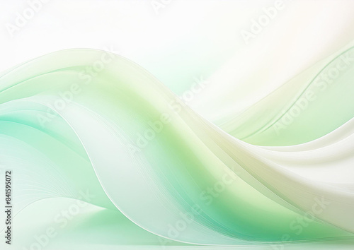 滑らかな透明感のある緑のウェーブ © fii